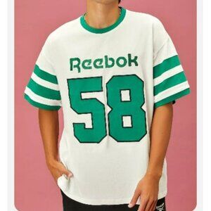 Reebok X Forever 21 Mens Sports Tee With 58 Graphic White & Green Size M